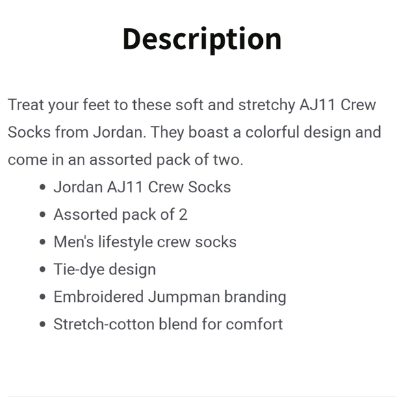 NWT Boy's Jordan 2 Pairs Lightweight Crew Socks - Picture 7 of 7